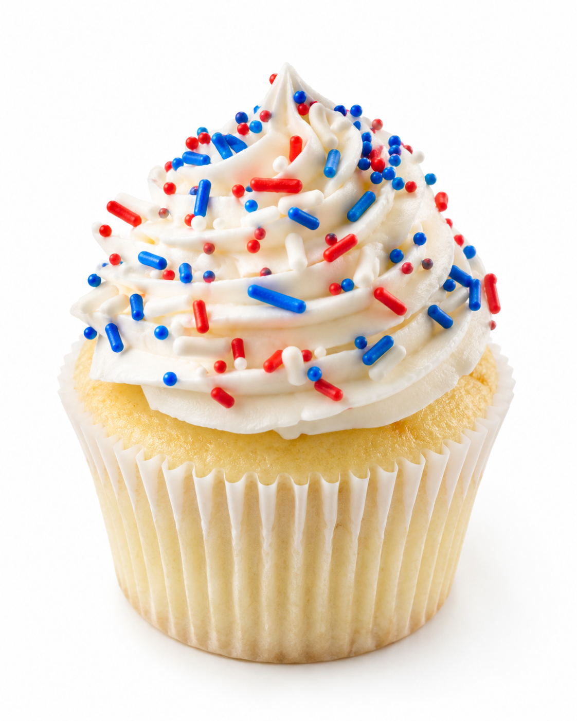 White Vanilla Sprinkle Cupcake