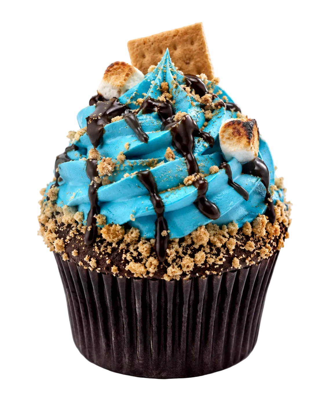 Blue Toasted S'mores Cupcake